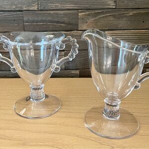 Imperial Glass Candlewick Creamer and Open Sugar Bowl Set